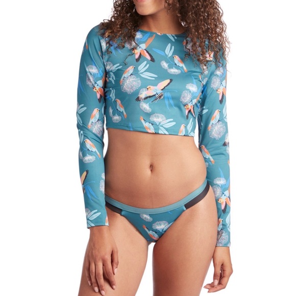 PATAGONIA Swell Seeker Cropped Rashguard L Parrot - Picture 8 of 8